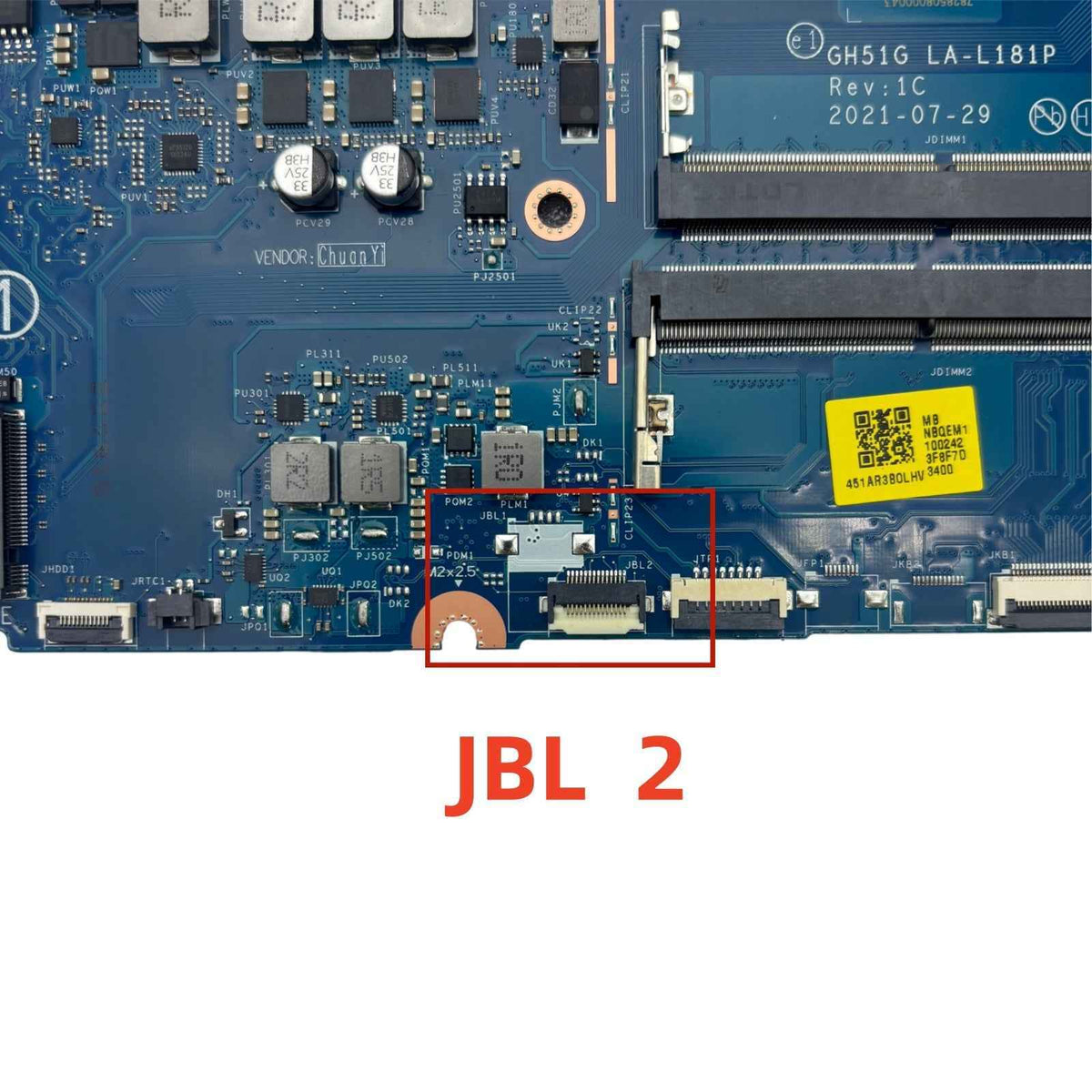 Acer Nitro 5 AN515-57 Motherboard LA-L181P NB.QET11.002 with i5-11400H RTX3050Ti-4GB JBL2
