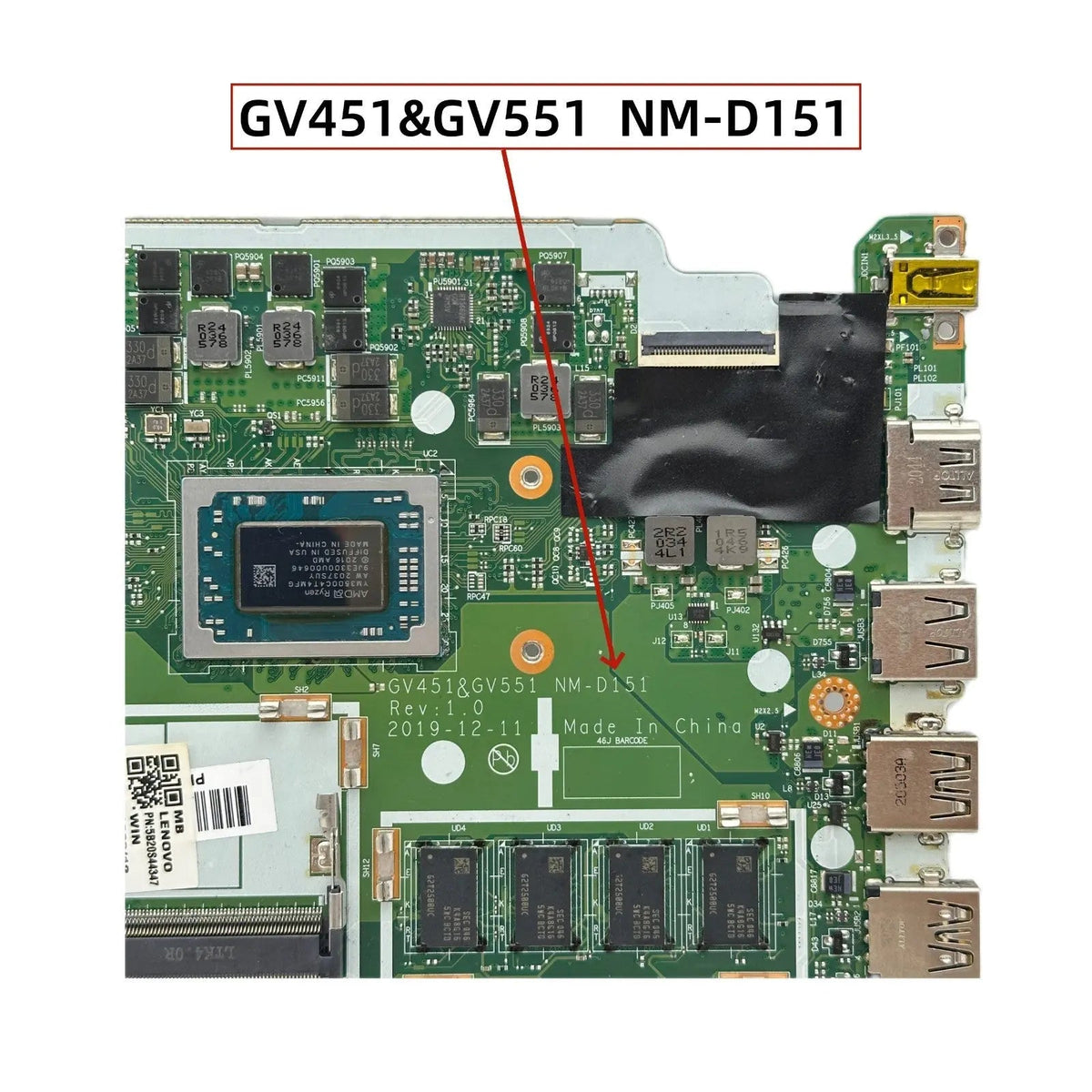 Lenovo IdeaPad V15-ADA V14-ADA Motherboard NM-D151 5B20S44347 with YM3150 4GB-RAM - Bighao-era Laptop Part