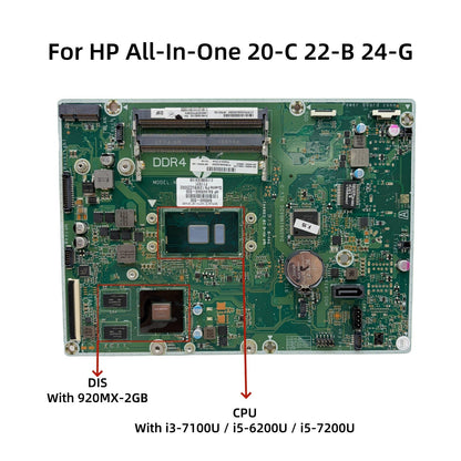 HP AIO 20-C Motherboard DA0N91MB6D0 848949-609 with i3 i5 CPU 920MX-2GB - Bighao-era Laptop Part