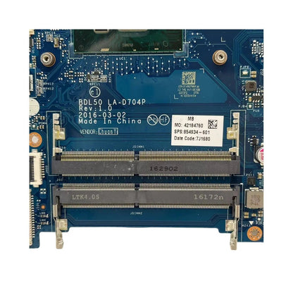 HP 15-AY Motherboard LA-D704P 854934-601 with i7-6500U CPU - Bighao-era Laptop Part