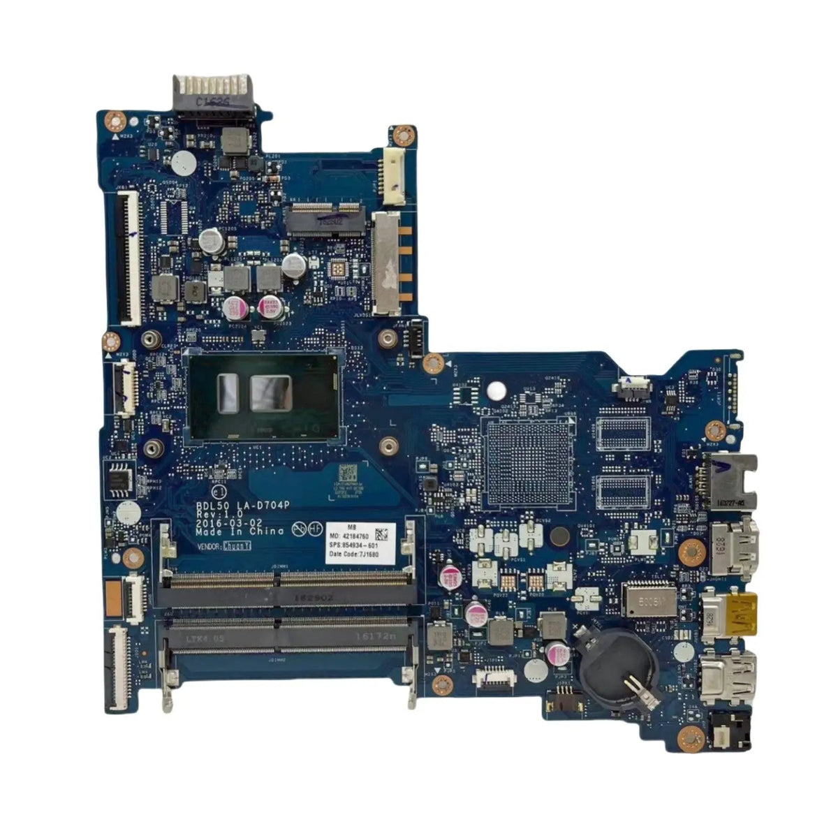 HP 15-AY Motherboard LA-D704P 854934-601 with i7-6500U CPU - Bighao-era Laptop Part