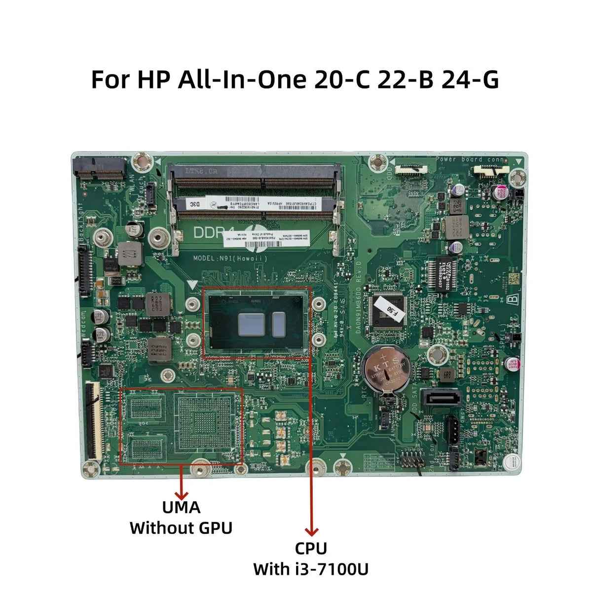HP All‑in‑One 20-C 22-B 24-G Motherboard DA0N91MB6D0 848949-607 with i3-7100 CPU - Bighao-era Laptop Part