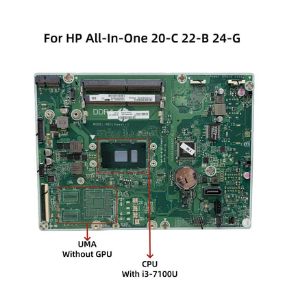 HP All‑in‑One 20-C 22-B 24-G Motherboard DA0N91MB6D0 848949-607 with i3-7100 CPU - Bighao-era Laptop Part