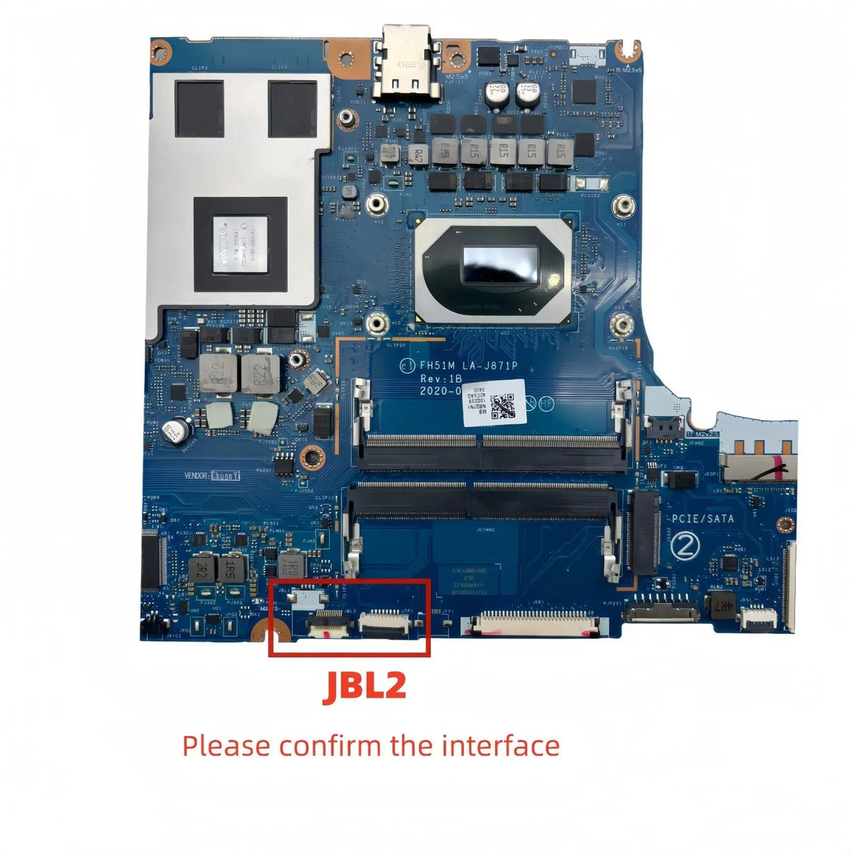 Acer Nitro 5 AN515-55 motherboard LA-J871P NB.Q7R11.001 NB.Q7N11.002 with i7-10750H 1650Ti-4GB - Bighao-era Laptop Part