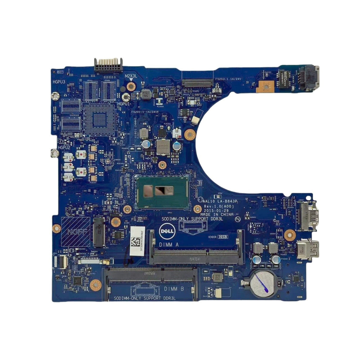 DELL Inspiron 5758 Motherboard AAL10 LA-B843P CN-0FRV68 with i5-5200U CPU - Bighao-era Laptop Part