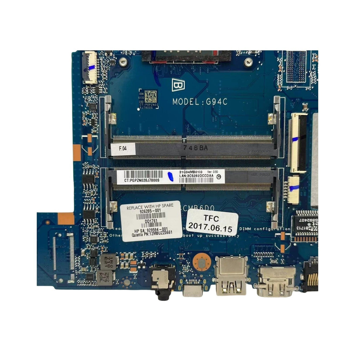 HP Pavilion 15-CD Motherboard DAG94CMB6D0 926285-601 with A6-9220P CPU - Bighao-era Laptop Part