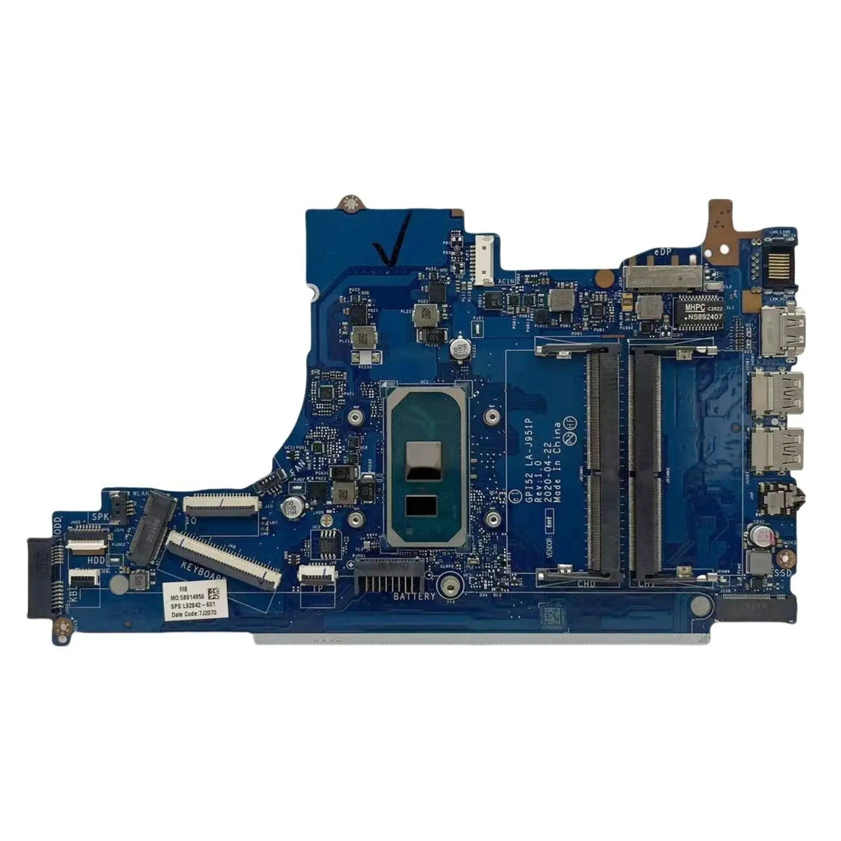 HP 15-DA 250 G7 Motherboard LA-J951P L92842-601 with i3-1005G1 CPU - Bighao-era Laptop Part