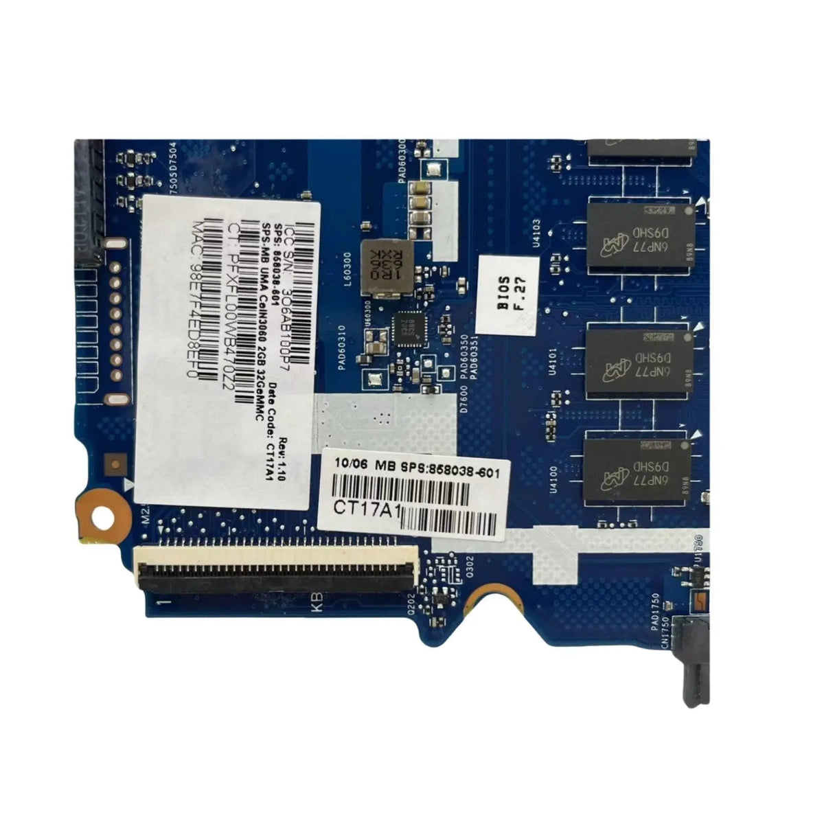 HP Pavilion 14-AM Motherboard 6050A2823001 858038-601 with N3060 2GB-RAM 32GB-eMMC - Bighao-era Laptop Part