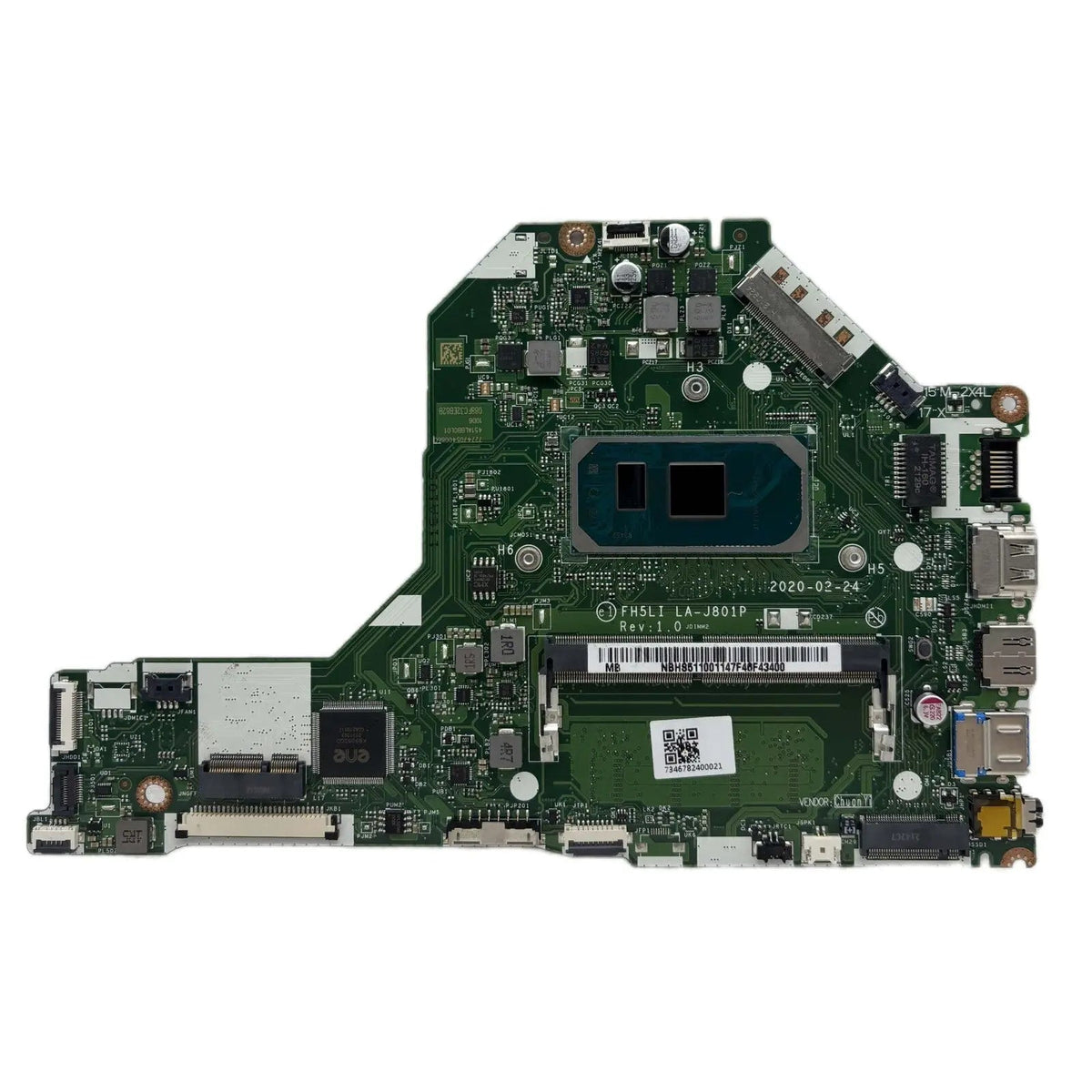 Acer Aspire A315-56 Motherboard LA-J801P NB.HS511.001 with i3-1005G1 CPU 4GB-RAM - Bighao-era Laptop Part