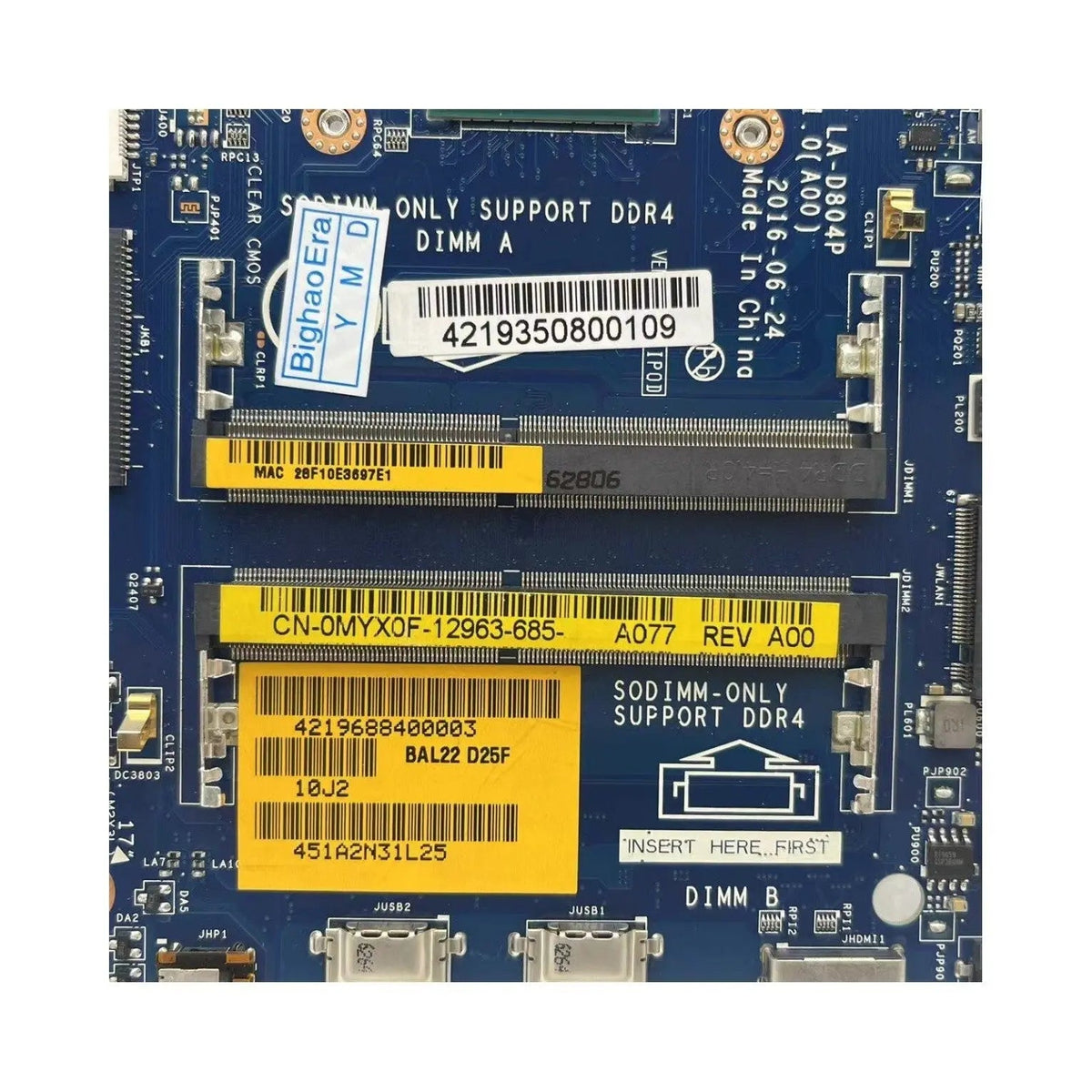 Dell Inspiron 5565 Motherboard LA-D804P CN-0MYX0F with A9-9400 R5 M440-2GB - Bighao-era Laptop Part