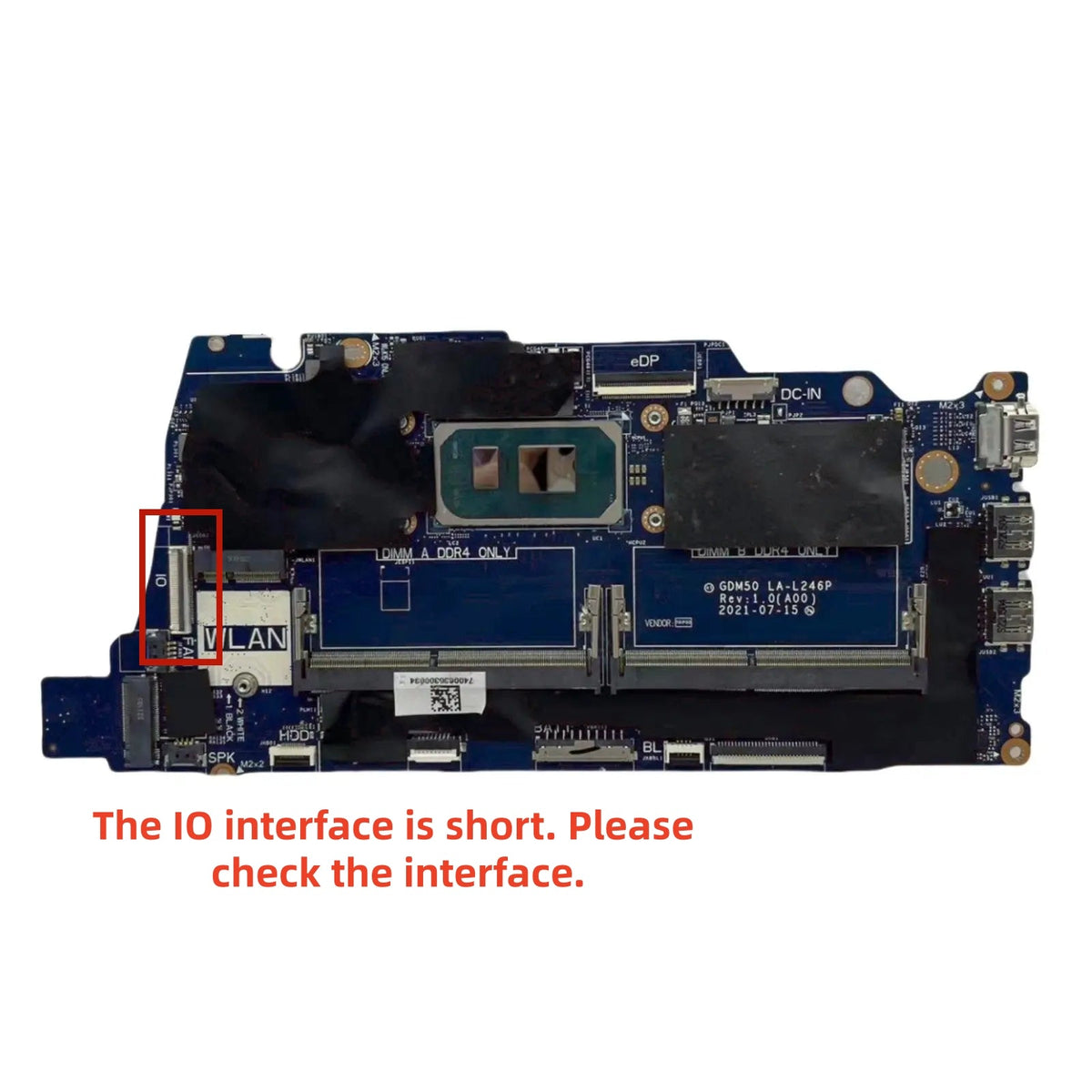 Dell Inspiron 15‑3511 Motherboard LA-L246P CN-0XMF7W with i5-1135G7 CPU - Bighao-era Laptop Part