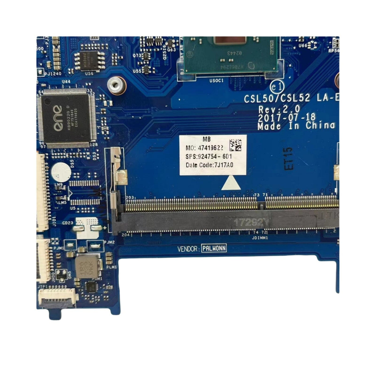 HP Pavilion 15-BS Motherboard LA-E811P 924754-601 with N3710 CPU - Bighao-era Laptop Part