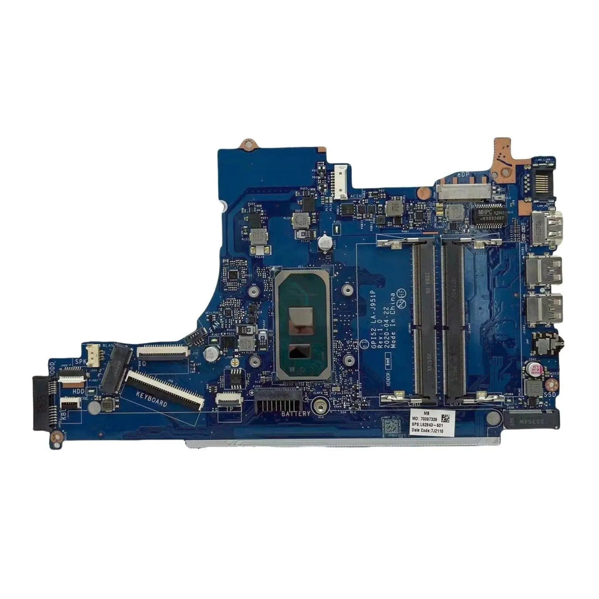 HP 15-DA 250 G7 Motherboard LA-J951P L92843-601 with Core i5-1035G1 CPU - Bighao-era Laptop Part