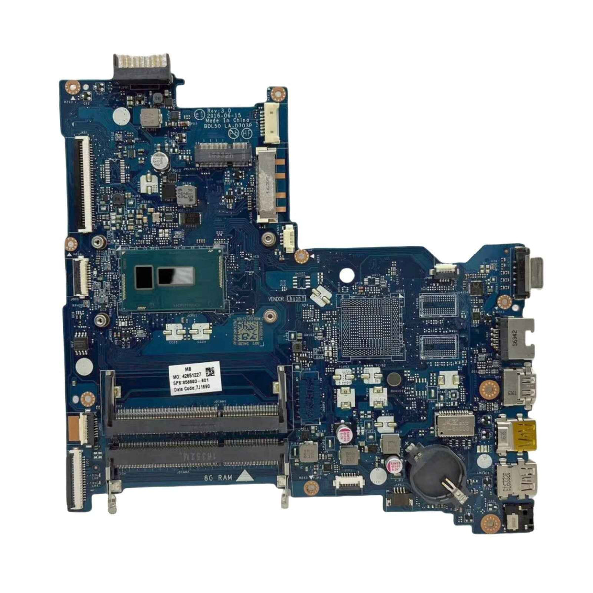 HP 250 G5 Motherboard LA-D703P 858583-601 with i3-5005U CPU - Bighao-era Laptop Part