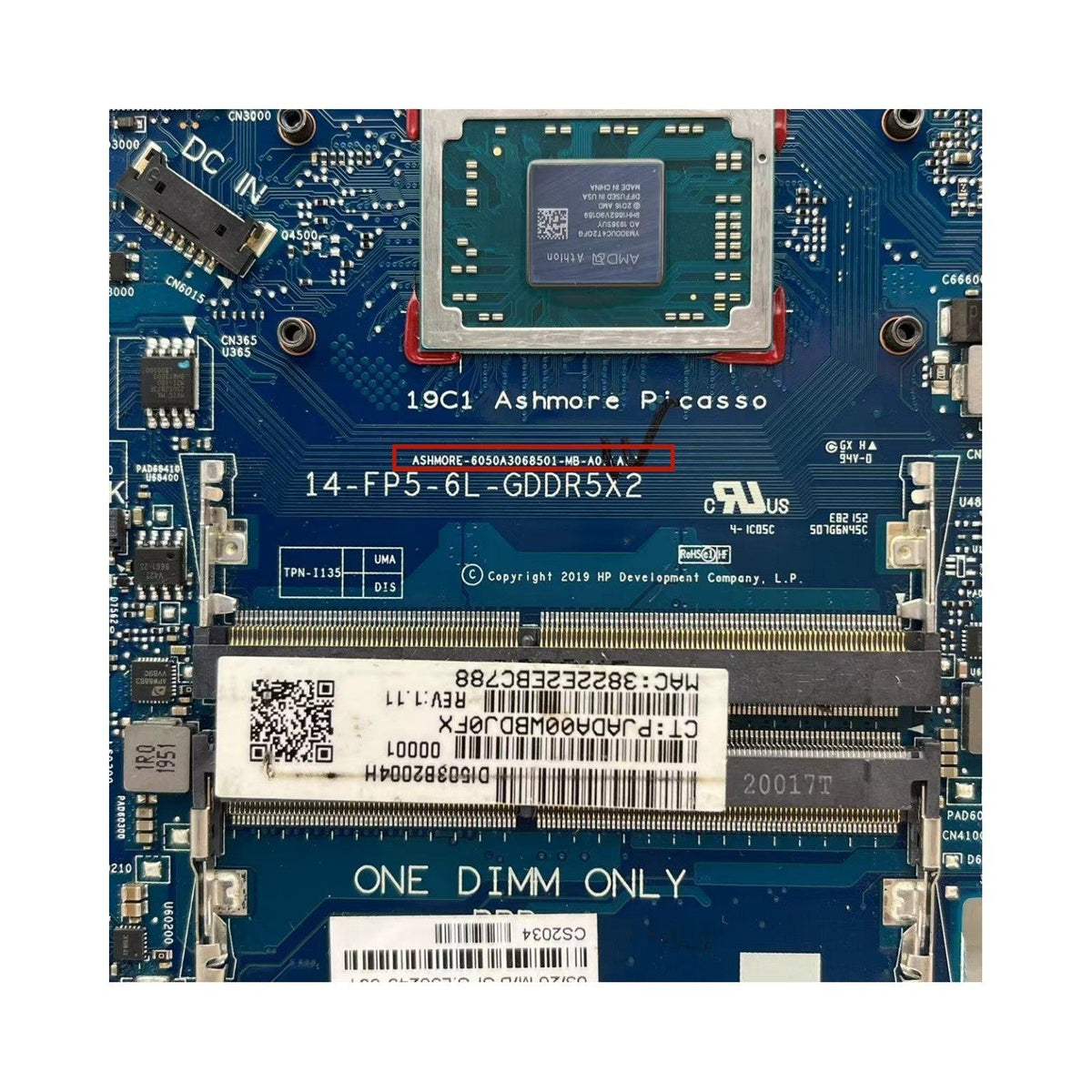 HP 14-DK 14S-DK 245 G7 Motherboard 6050A3068501 L56249-601 with Athlon 300U CPU - Bighao-era Laptop Part