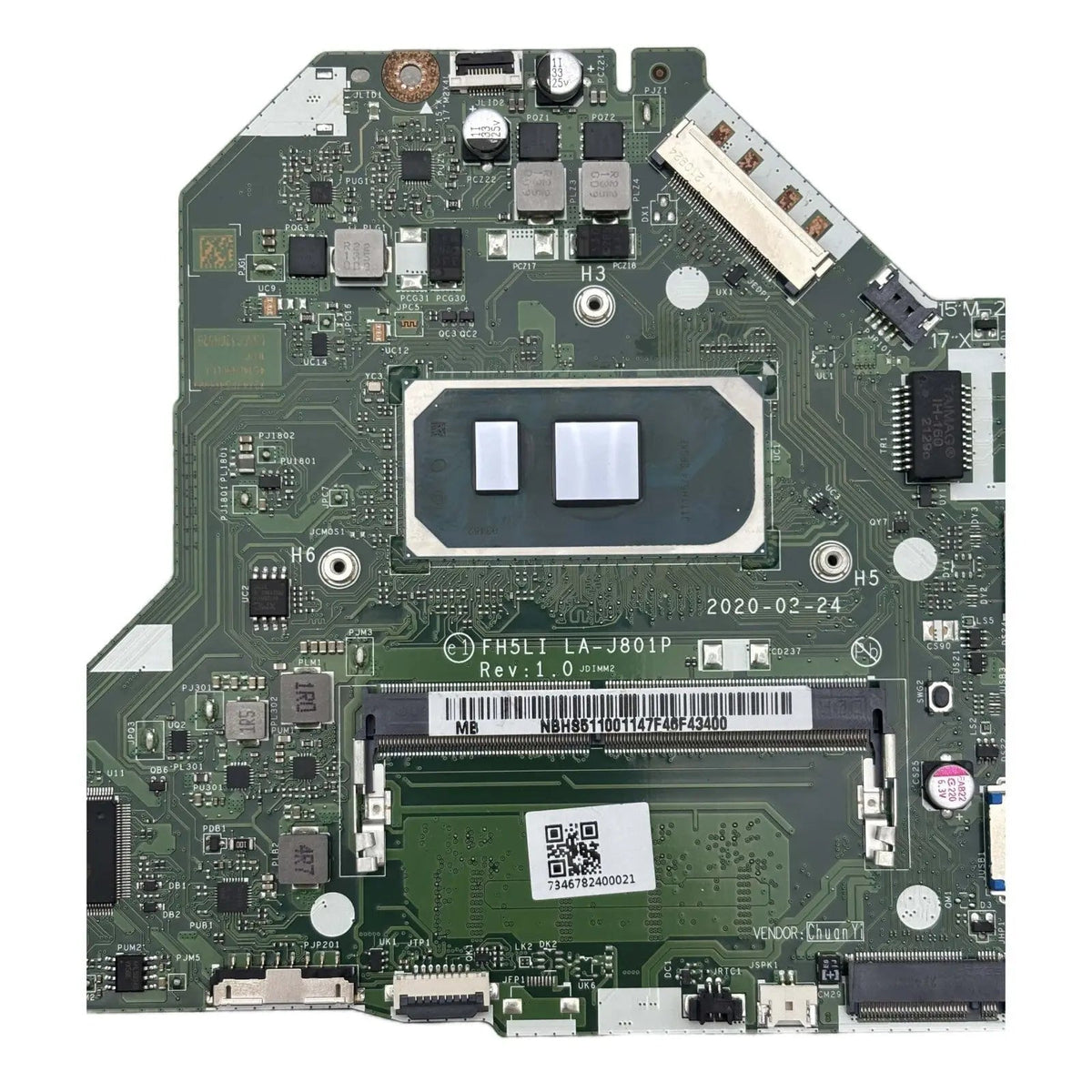 Acer Aspire A315-56 Motherboard LA-J801P NB.HS511.001 with i3-1005G1 CPU 4GB-RAM - Bighao-era Laptop Part
