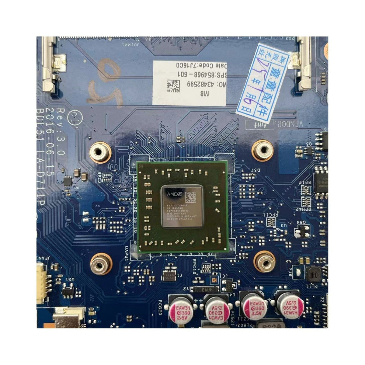 HP Pavilion 15-BA Motherboard LA-D711P 854968-601 with E2-7110 CPU - Bighao-era Laptop Part