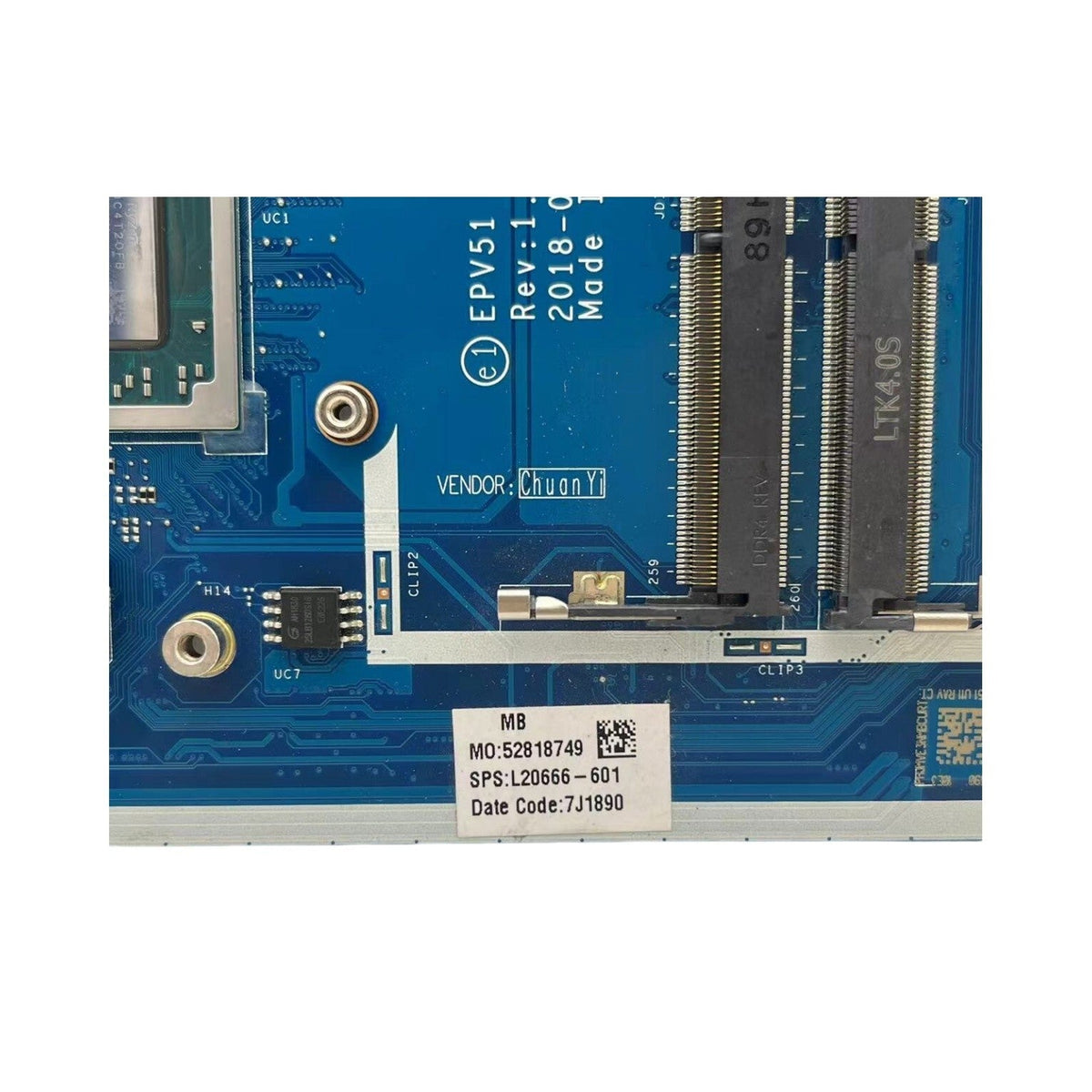 HP 15-DB 255 G7 Motherboard LA-G076P L20666-601 with R3-2200U CPU - Bighao-era Laptop Part