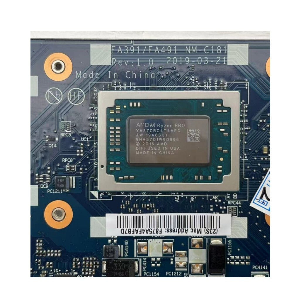 Lenovo ThinkPad X395 Motherboard NM-C181 02DM192 with R7-3700U CPU 8GB-RAM - Bighao-era Laptop Part