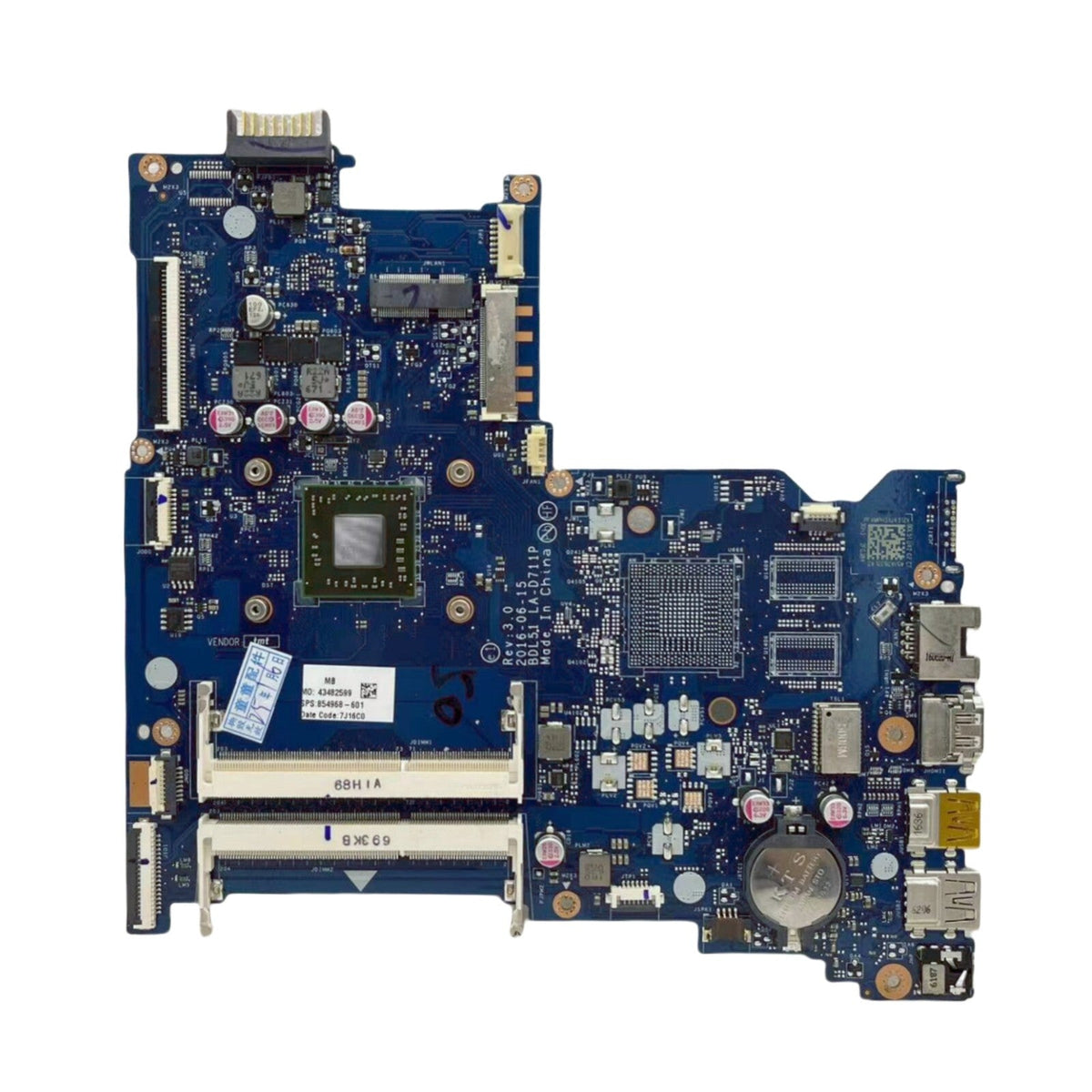 HP Pavilion 15-BA Motherboard LA-D711P 854968-601 with E2-7110 CPU - Bighao-era Laptop Part