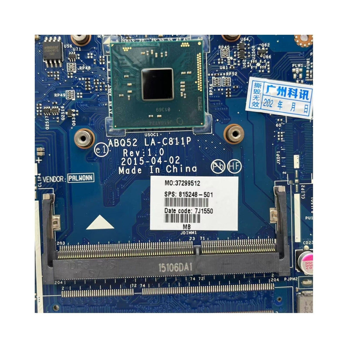 HP 15-AC 250 G4 Motherboard LA-C811P 815248-501 with N3050 CPU - Bighao-era Laptop Part