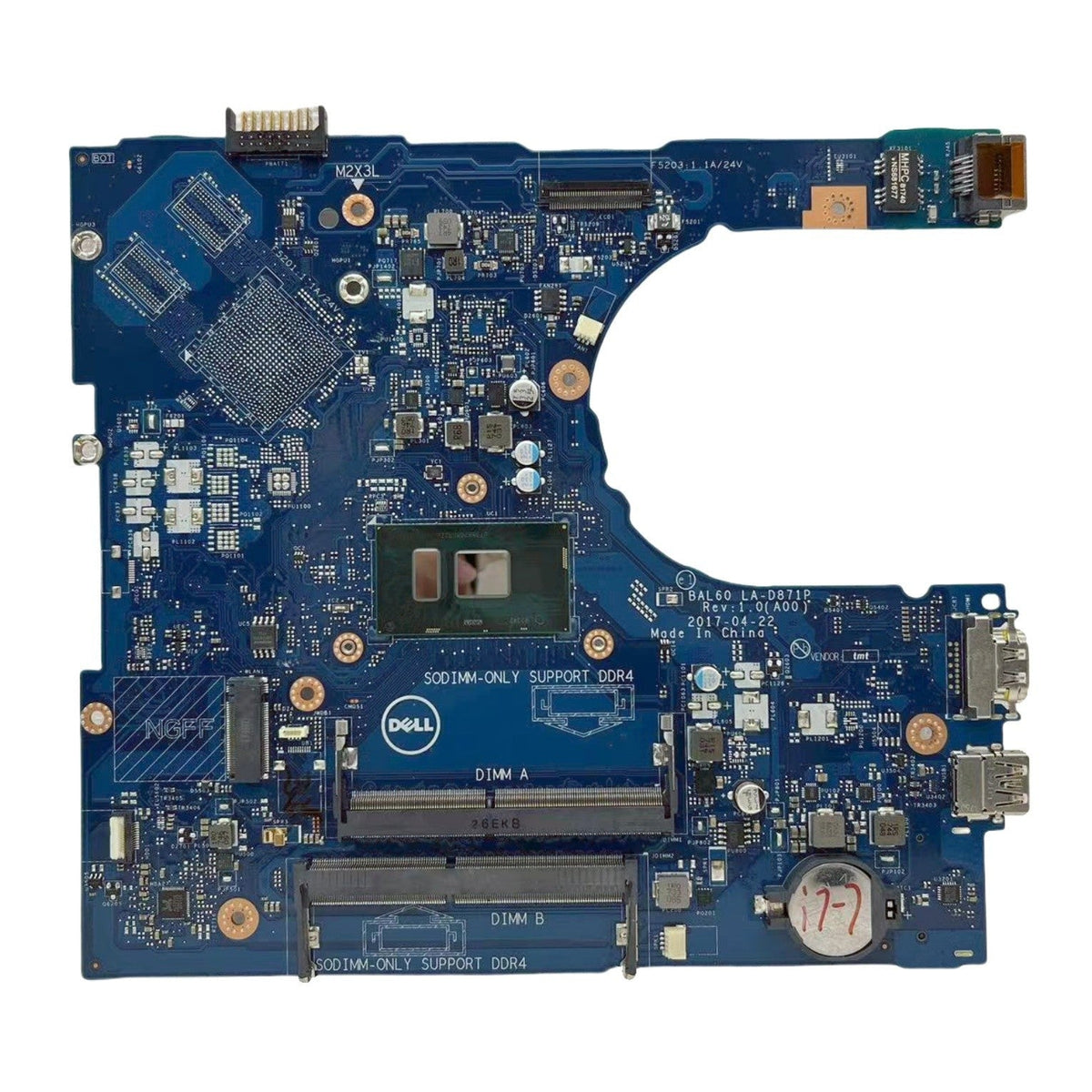 Dell Inspiron 5566 5468 Motherboard LA-D871P BAL60 CN-02PX9P with i7-7500U CPU - Bighao-era Laptop Part