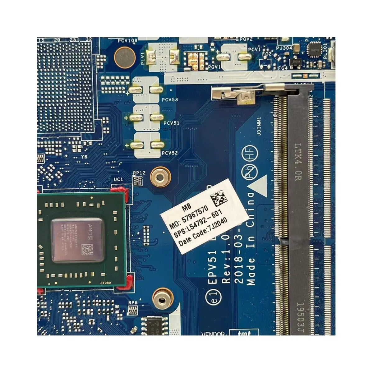 HP 255 G7 Motherboard LA-G078P L54792-601 with AMD A4-9125 CPU - Bighao-era Laptop Part
