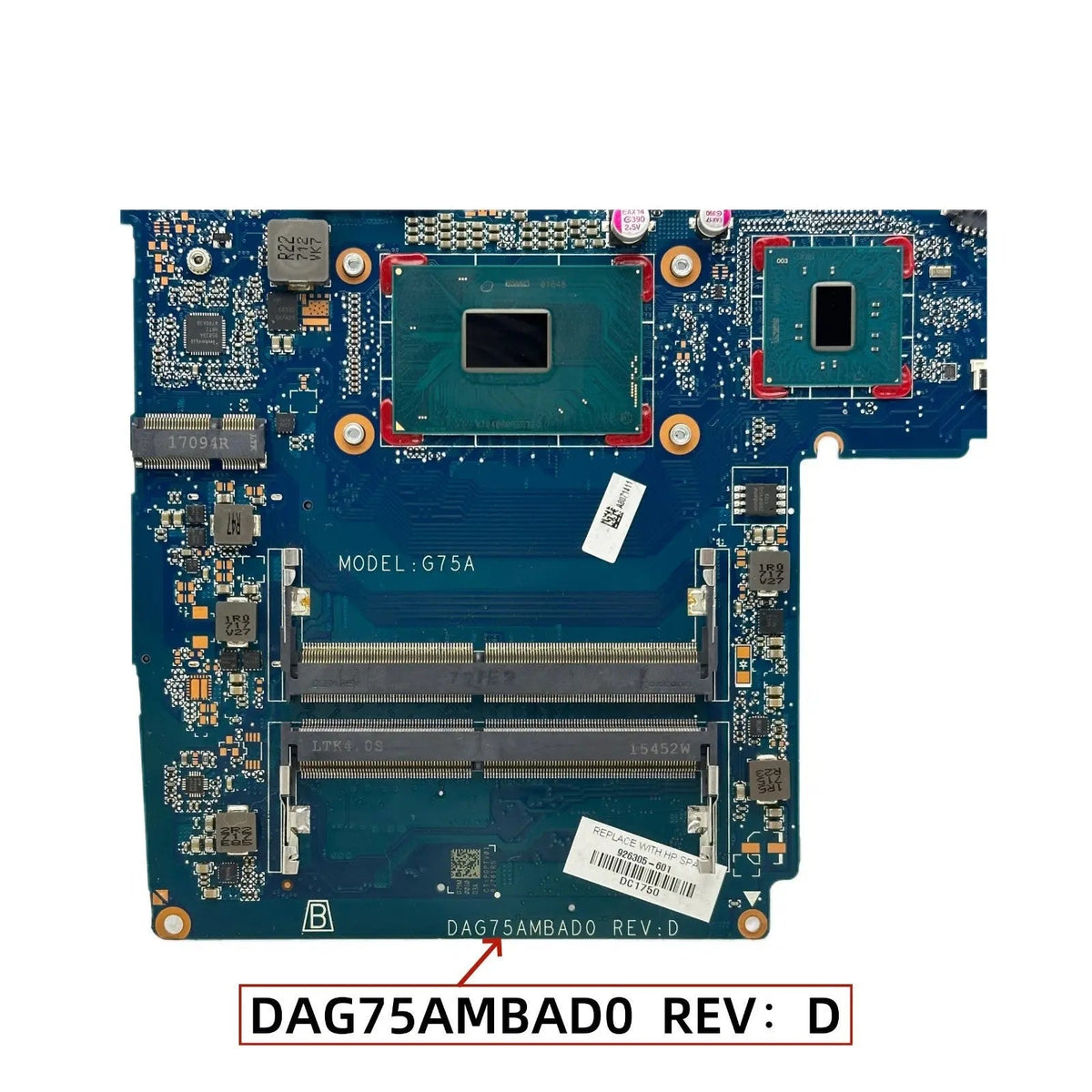 HP Pavilion 15-CB Motherboard DAG75AMBAD0 926306‑601 with i5-7300HQ CPU GTX1050-2GB - Bighao-era Laptop Part