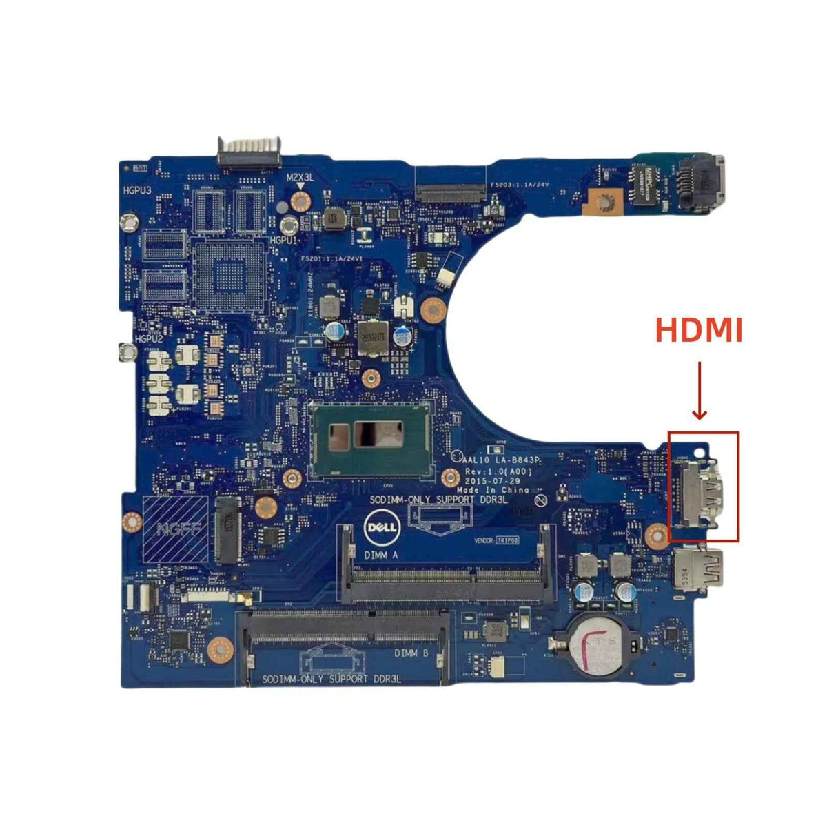Dell Inspiron 15-5558 Motherboard LA-B843P CN-00HJC9 with i5-4210U CPU - Bighao-era Laptop Part