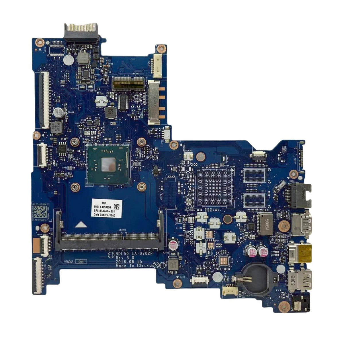 HP 15-AY Motherboard LA-D702P 854948-601 with Pentium N3710 CPU - Bighao-era Laptop Part